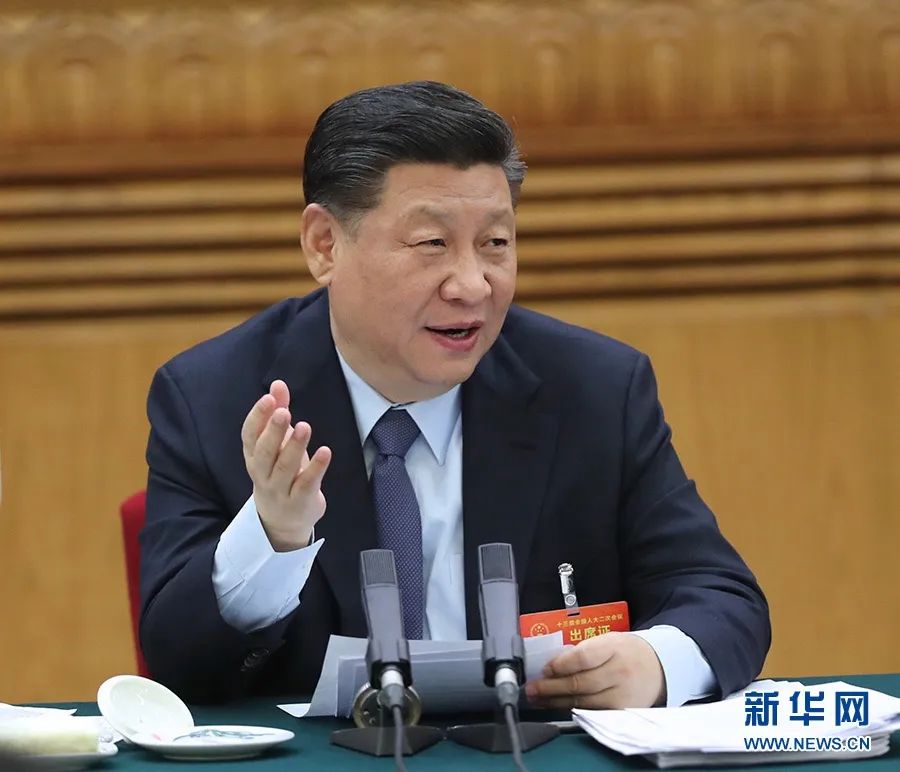 2019年3月7日，習(xí)近平參加十三屆全國人大二次會議甘肅代表團的審議。新華社記者 鞠鵬 攝